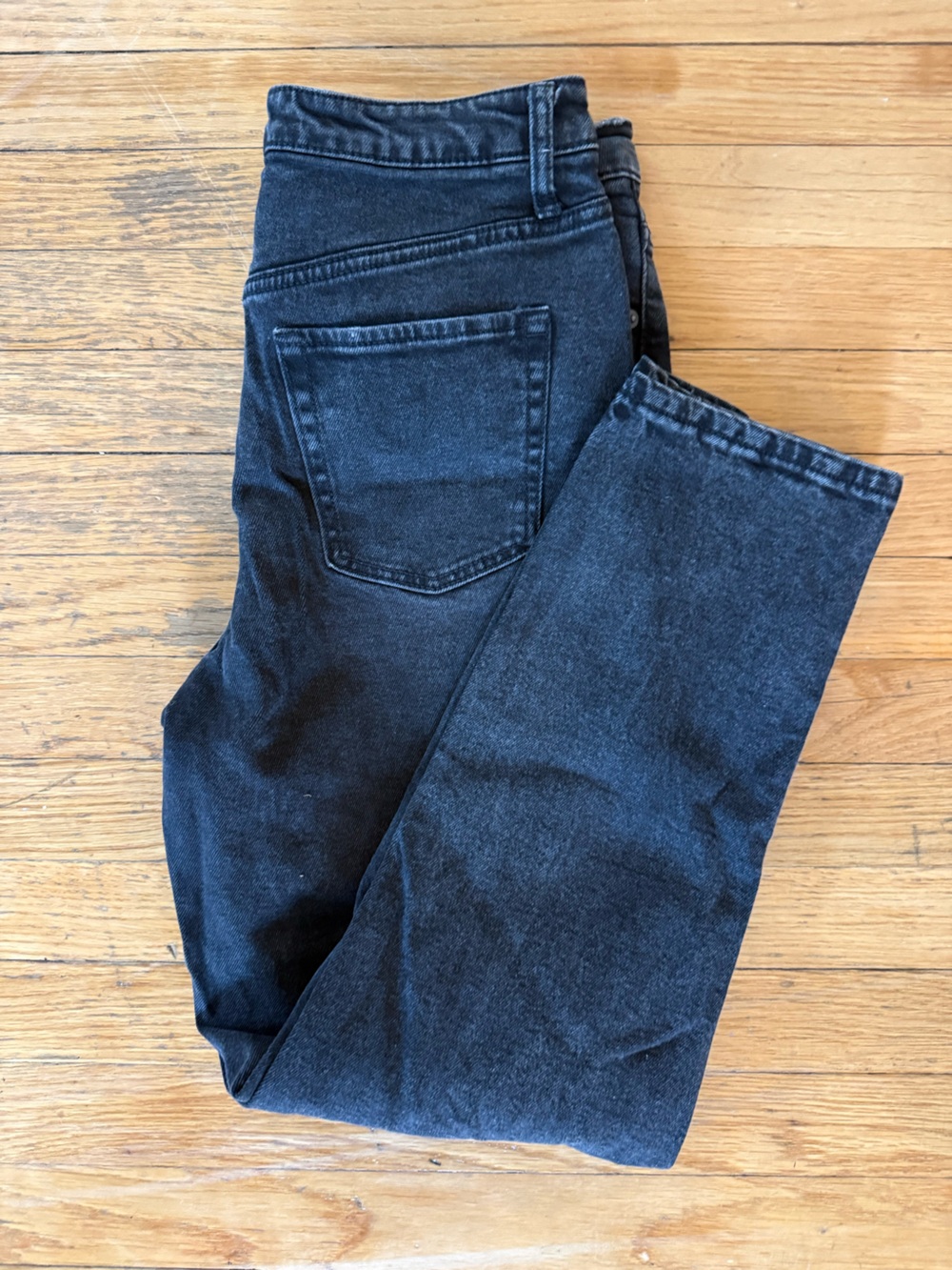 wild fable Washed Black High-Rise Straight Jeans